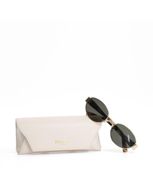Dune Metallic Glee Oval Frame Tortoiseshell Sunglasses