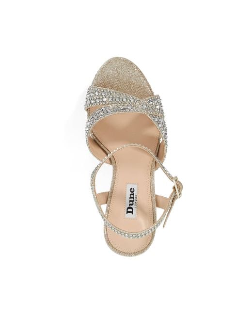 Dune Metallic Mayve Embellished Platform High-Heel Open Sandals