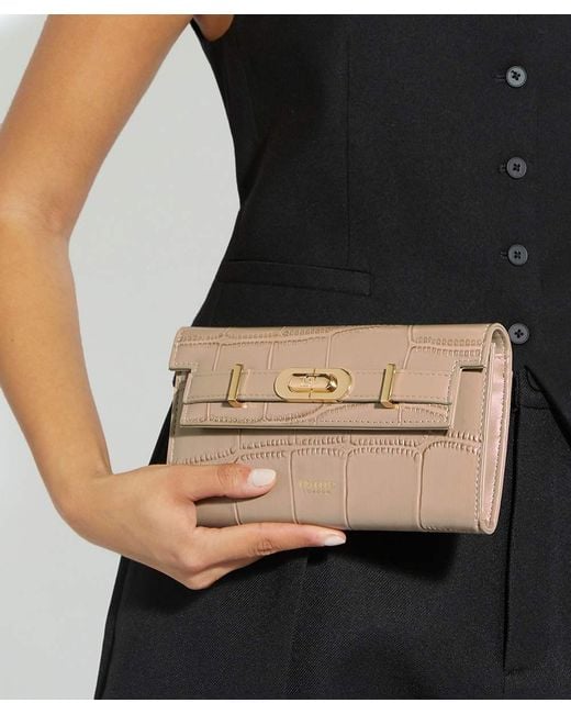 Dune Natural Showmance Chain Handle Turn Lock Bag