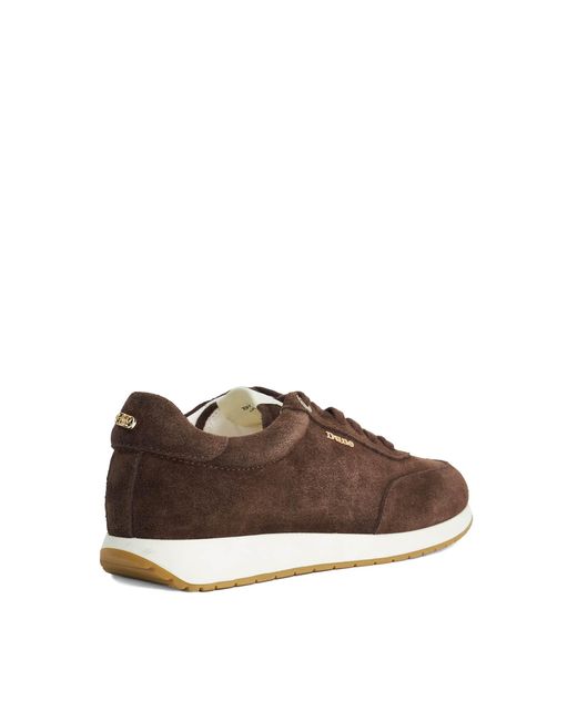 Dune Brown Ettah Suede Lace-Up Runner Trainers
