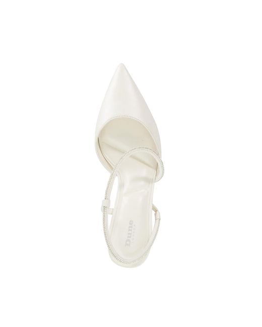 Dune White Ceremonial T-Bar Embellished Wedding Shoes
