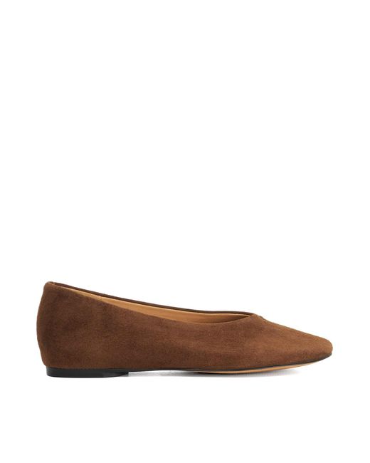 Dune Brown Highcut Ballet Flats