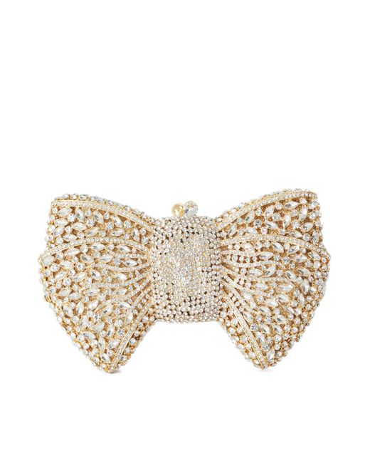Dune Natural Enchant Embellished Bow Clutch Bag