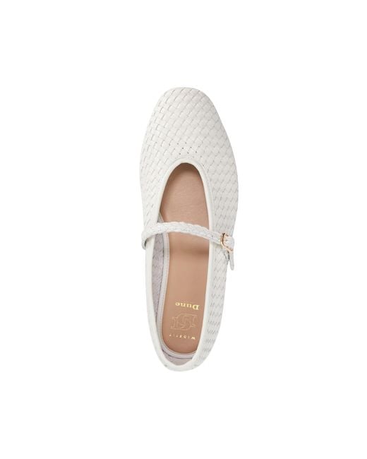 Dune White Wf Headliner Woven Mary Jane Flats