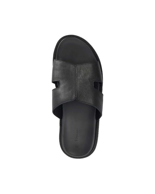 Dune Black Ishaa Leather Slip On Sandals for men
