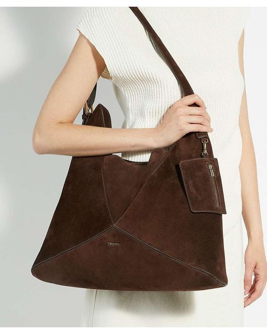 Dune Brown Dearest Suede Tote