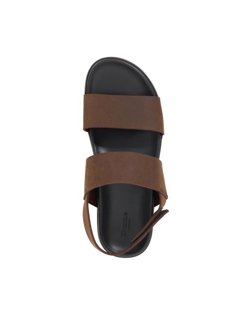 Dune Brown Idealistic Utilitarian Strap Leather Sandals for men