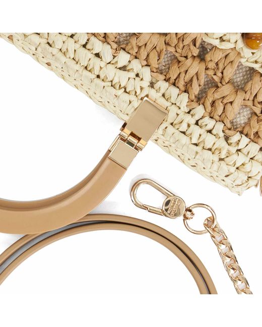 Dune Metallic Dahlia Raffia Grab Bag