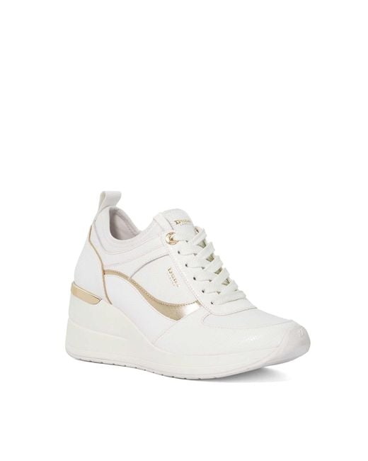 Dune White Elarah Flatform Trainers