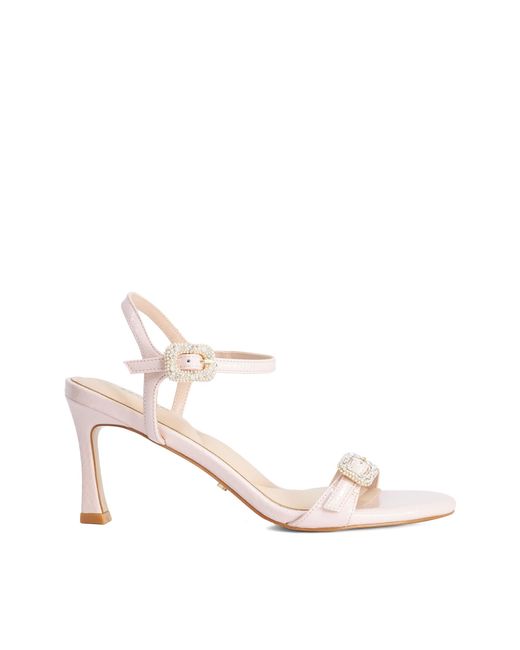 Dune Pink Milana Embellished High Heel Strappy Sandals