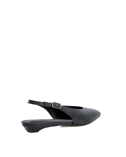 Dune Blue Henrie T Leather Sling-Back Court Shoes