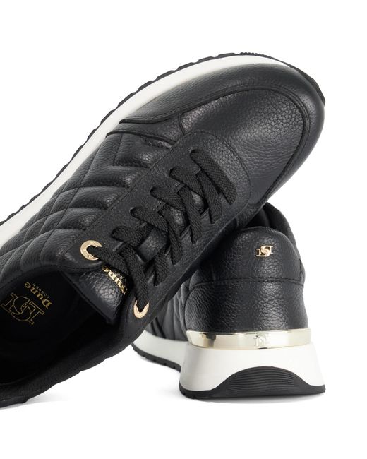 Dune Blue Evelie Quilted Low-Top Trainers