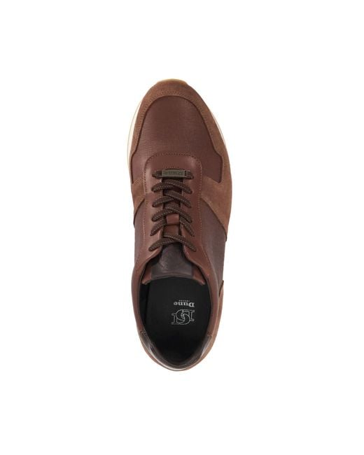 Dune Brown Trusting Contrast Sole Leather Runner for men