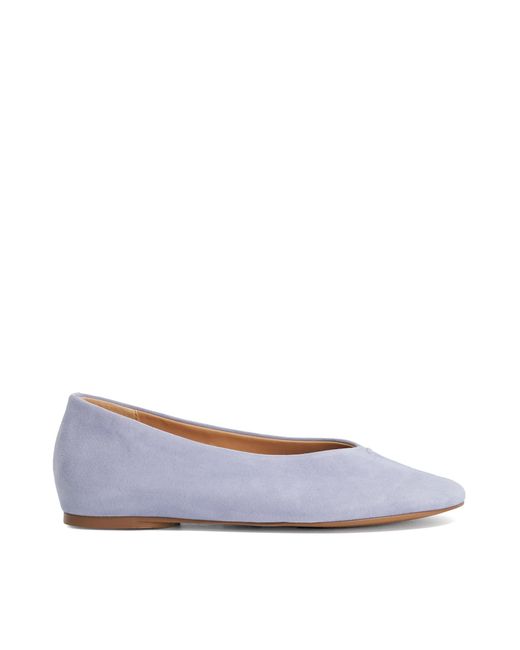 Dune Blue Highcut Ballet Flats