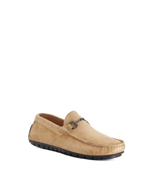 Dune Natural Brackon Wf Suede Snaffle Trim Moccasins for men