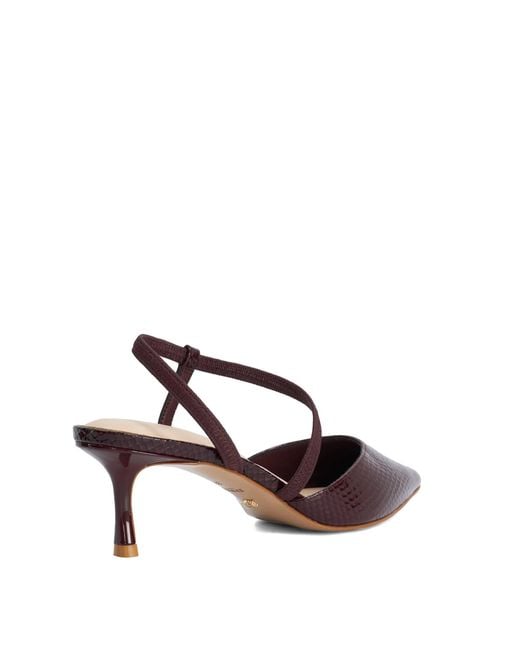 Dune Brown Charming Embellished Court Shoes