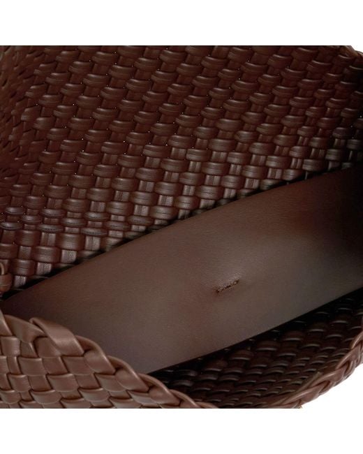 Dune Brown Encourage Woven Clutch With Cross Body Strap