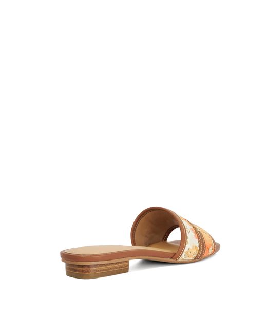 Dune Brown Leti Open Toe Block Heel Sandals