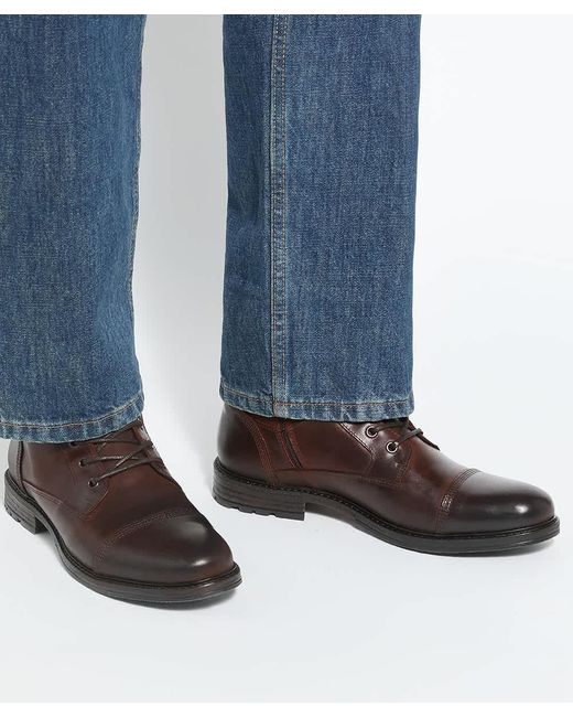Dune Brown Call Casual Buckle Detail Ankle Boots for men