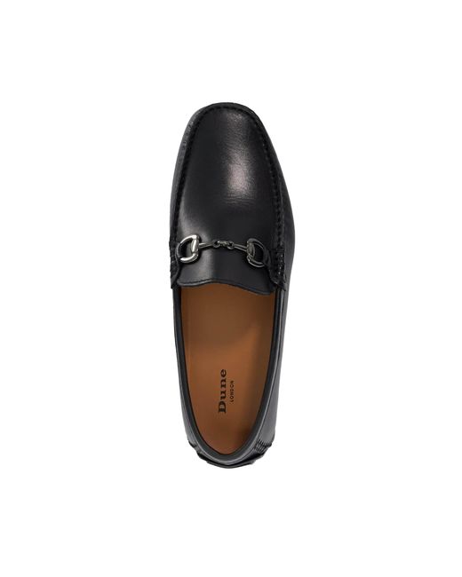 Dune Black Brackon Snaffle Trim Suede Loafers for men