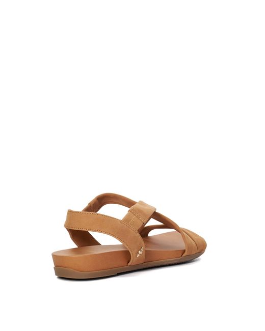 Dune Brown Landies Flat Sandals