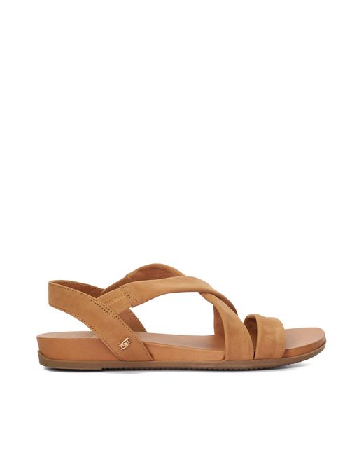 Dune Brown Landies Flat Sandals