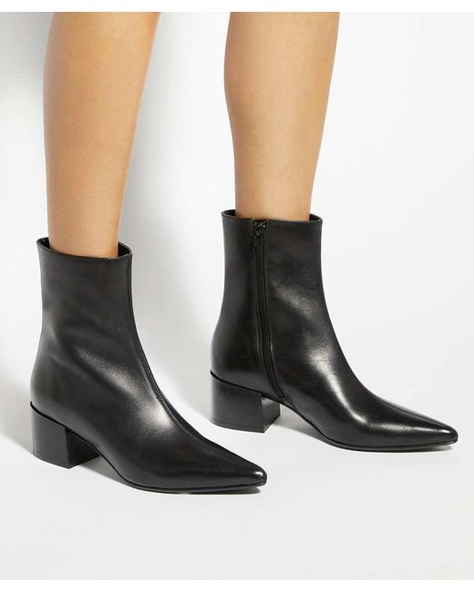 Dune Black Pami Block Heel Ankle Boots