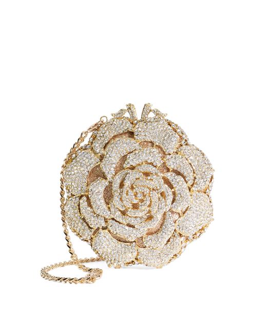 Dune Metallic Bling Floral Diamante Embellished Clutch