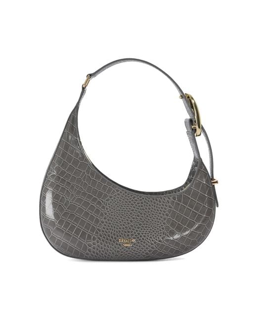 Dune Gray Disarming Buckle-Detail Shoulder Bag
