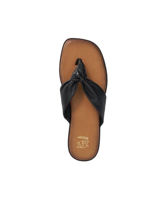 Dune Black Looks Leather Toe Post Flip Flop Sandals