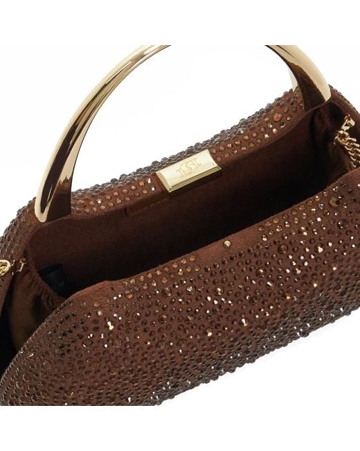 Dune Brown Beamings Handle Embellished Bag
