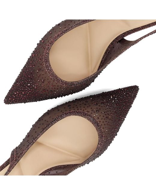 Dune Brown Cirelle Embellished Slingback Court Shoes