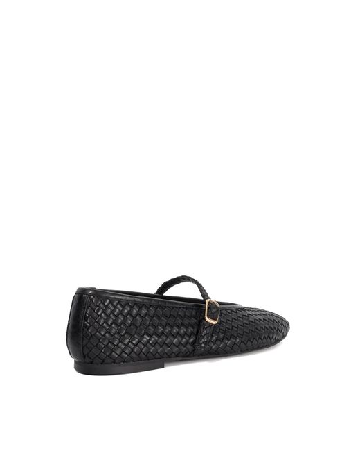 Dune Black Wf Headliner Woven Mary Jane Flats