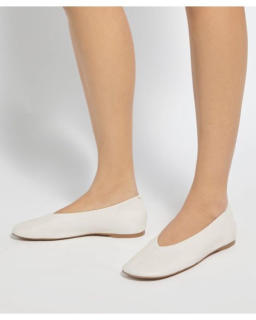 Dune White Highcut Ballet Flats