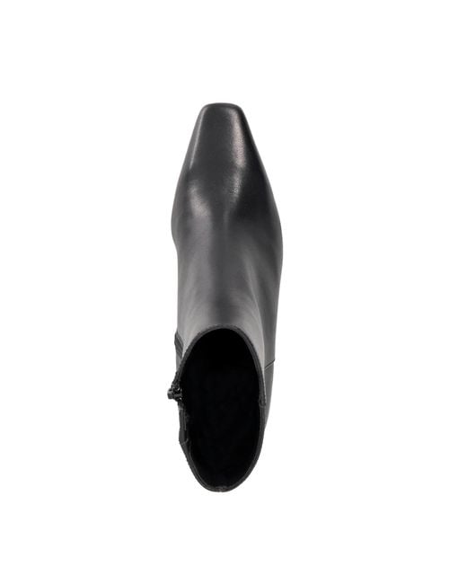 Dune Black Overly Leather Block Heel Ankle Boots