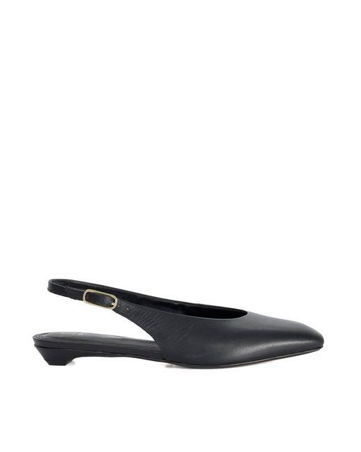 Dune Blue Henrie T Leather Sling-Back Court Shoes