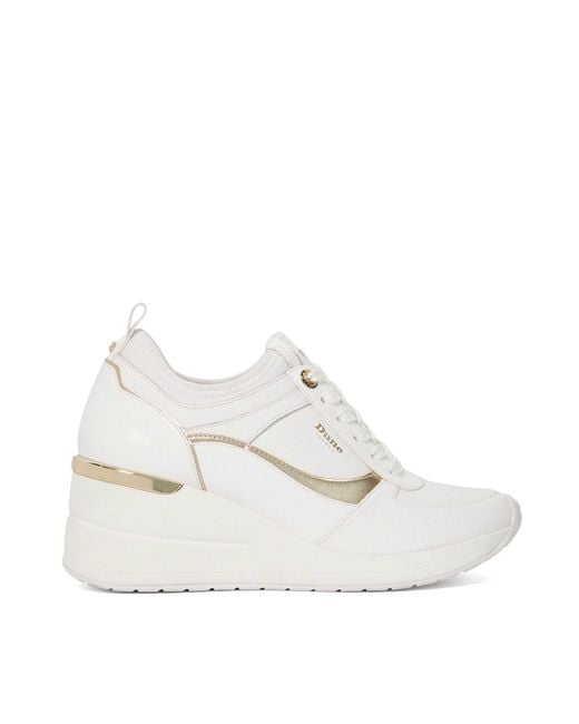 Dune White Elarah Flatform Trainers
