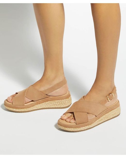 Dune Natural Kiya Raffia Flatform Sandals