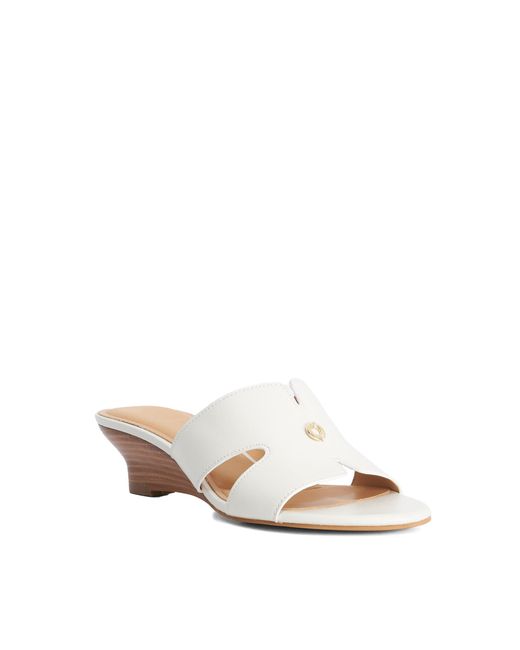 Dune White Wf Kacie Wide Fit Wedge Mules