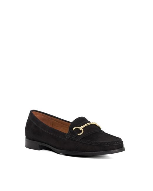 Dune Black Wf Glenny Wide Fit Snaffle Trim Loafers
