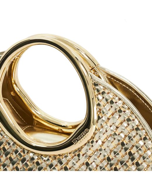 Dune Metallic Earning Handle Woven Bag