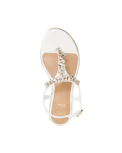 Dune White Wf Life Embellished Toe Post Sandals