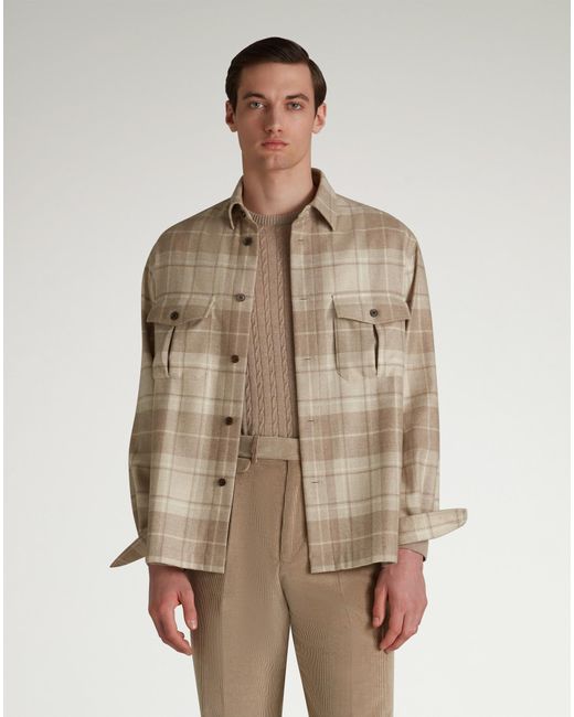 Uomo Luxury Overshirt di Dunhill in Natural da Uomo