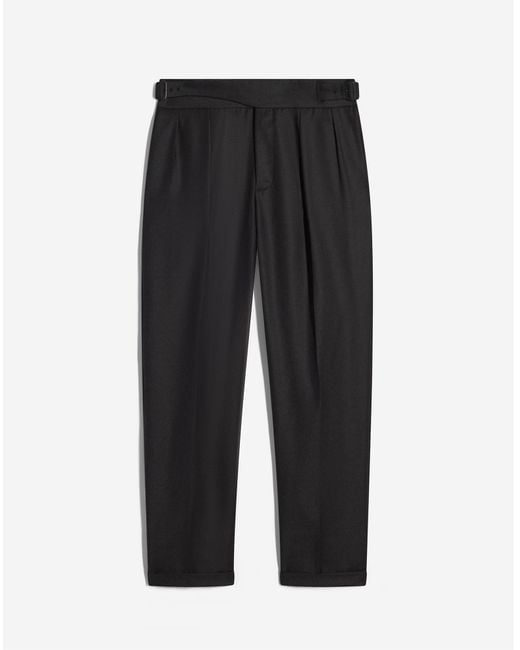 Dunhill Black Luxury Wool Cashmere Gurkha Trousers for men