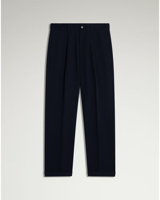 Dunhill Herren Luxury Chinohose Aus Baumwoll-Woll-Mohair-Twill Mit Einzelner Bundfalte Und Spitz Zulaufendem Bein in Blue für Herren