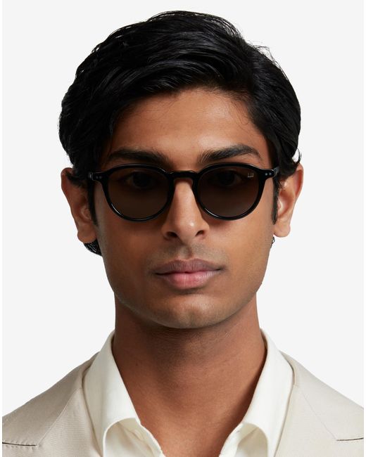 dunhill Luxury Heritage Round Sunglasses in Black for Men Lyst UK