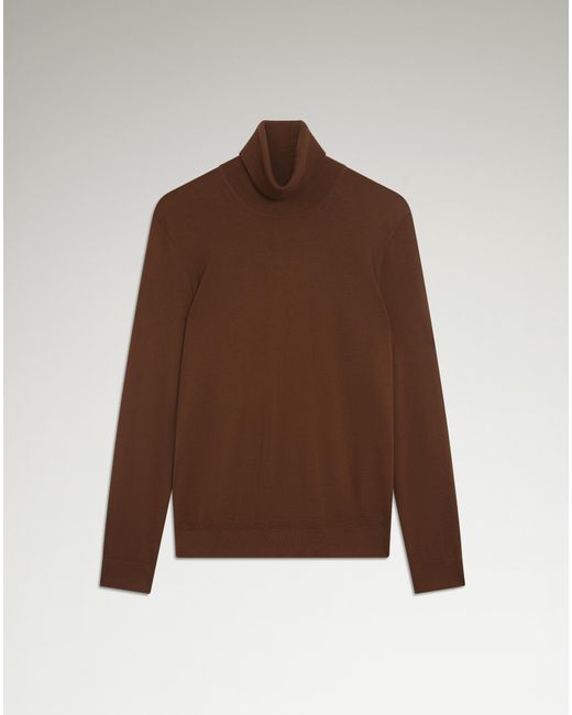 Dunhill Brown Luxury Superfine Cashmere Roll Neck Jumper for men