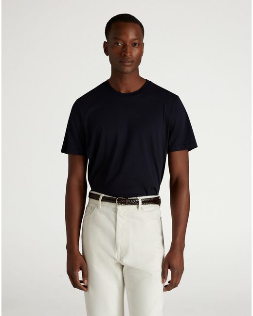 Dunhill Blue Luxury Ad Cypher Cotton Short Sleeve T-Shirt for men