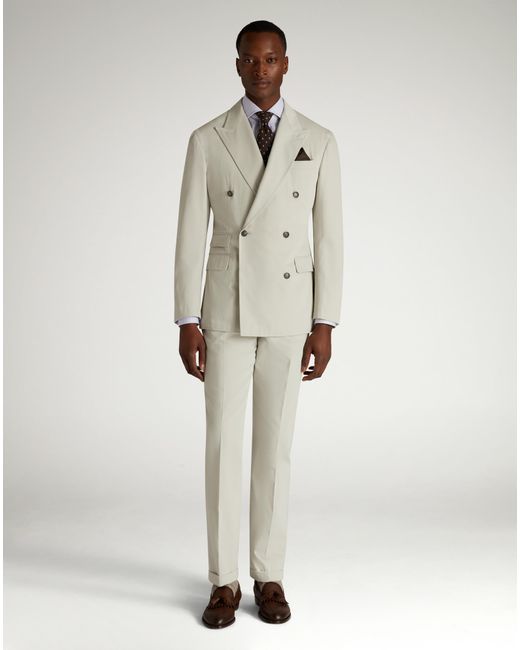 Dunhill Natural Luxury Cotton Cashmere Cavendish Double Breasted Jacket for men