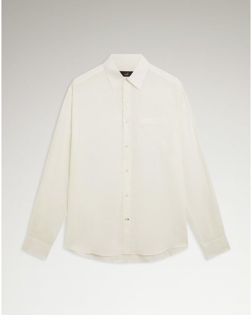 Uomo Luxury Camicia Button-Down di Dunhill in Natural da Uomo